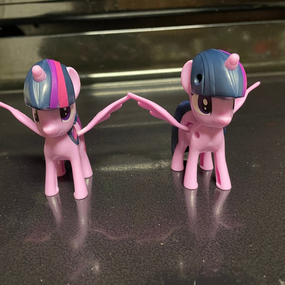 2 My Little Pony Purple Pegasus Unicorn With Wings 3"